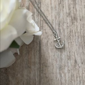 j. crew nautical anchor silver necklace